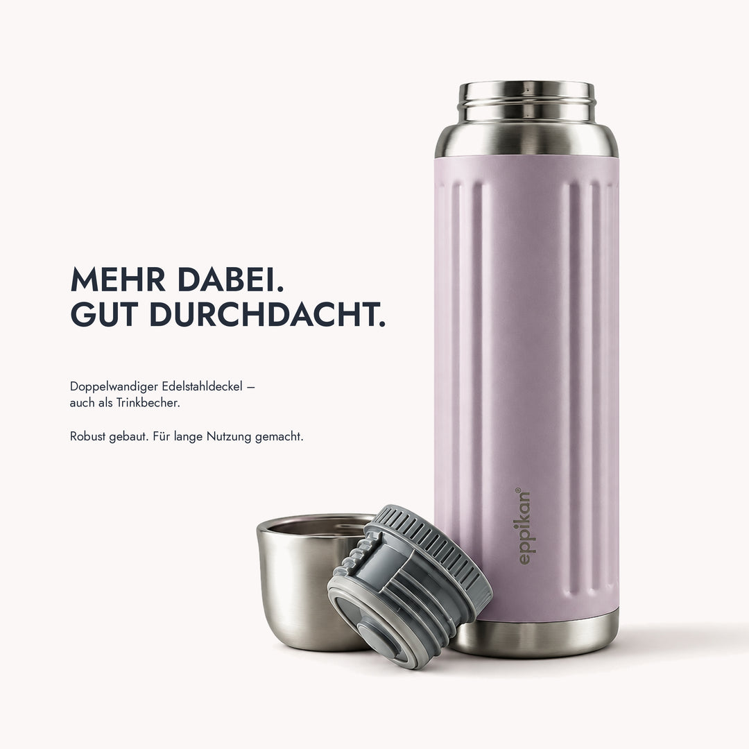 EPPIKAN eppiGrand 750 ml Thermoflasche mit Edelstahldeckel als Trinkbecher