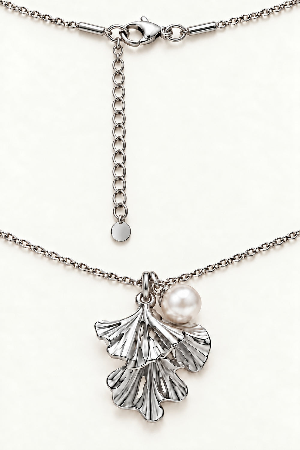 APAERZ GINKGO Halskette mit Ginkgoblatt-Anhängern, Perle und Verlängerungskette