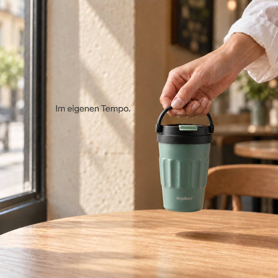 EPPIKAN eppiCafé Thermobecher aus Edelstahl mit Tragegriff