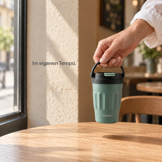 EPPIKAN eppiCafé Thermobecher aus Edelstahl mit Tragegriff