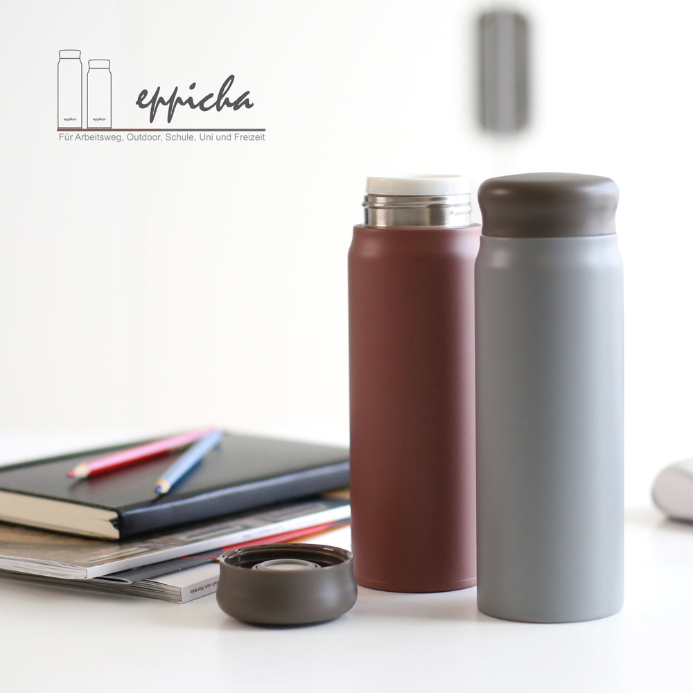 EPPIKAN eppiCha Thermobecher 500 ml in Coral Red und Misty Grey