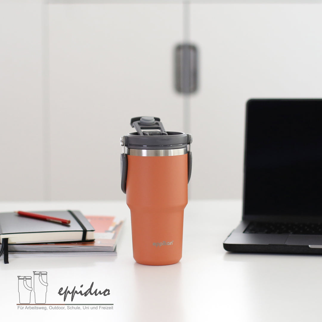 EPPIKAN eppiDuo Thermobecher 600 ml in Terracotta im Büro