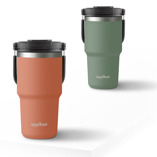 PPIKAN eppiDuo Thermobecher 600 ml in Terracotta und Xanadu
