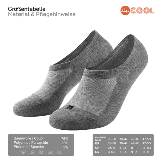EINSIEBTEL EINCOOL Füßlinge in Grau – Größen und Material