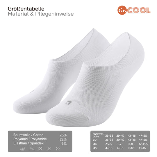 EINSIEBTEL EINCOOL Füßlinge in Weiß – Größen und Material
