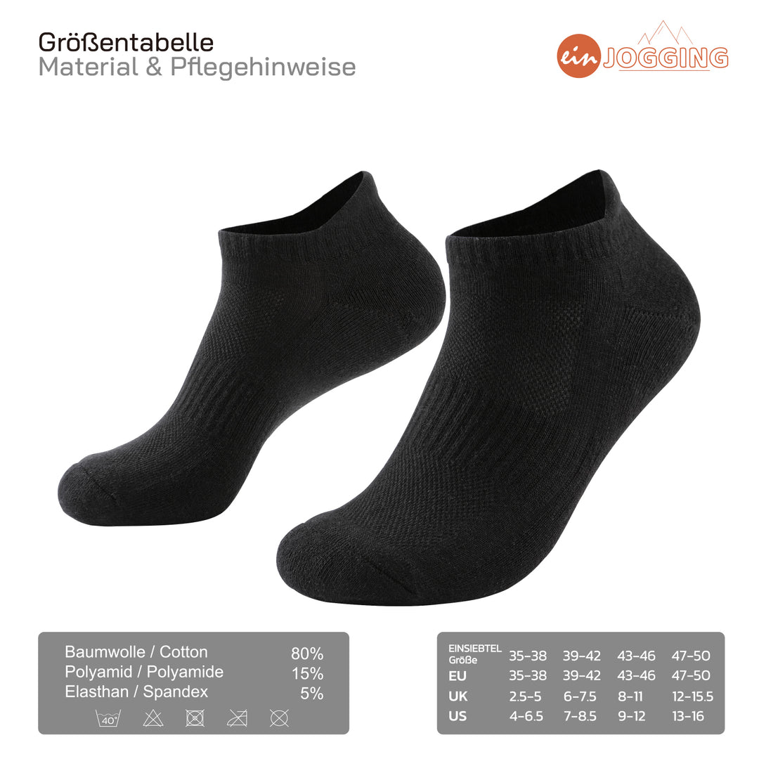EINSIEBTEL EINJOGGING Laufsocken in Schwarz – Größen und Material