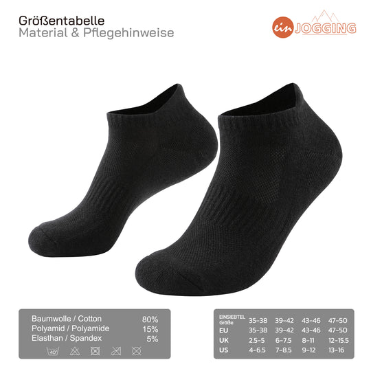 EINSIEBTEL EINJOGGING Laufsocken in Schwarz – Größen und Material