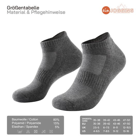 EINSIEBTEL EINJOGGING Laufsocken in Grau – Größen und Material