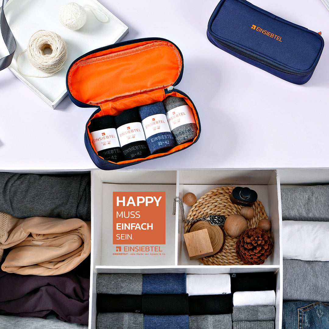 EINSIEBTEL Laufsocken mit Aufbewahrungstasche für Reise und Zuhause