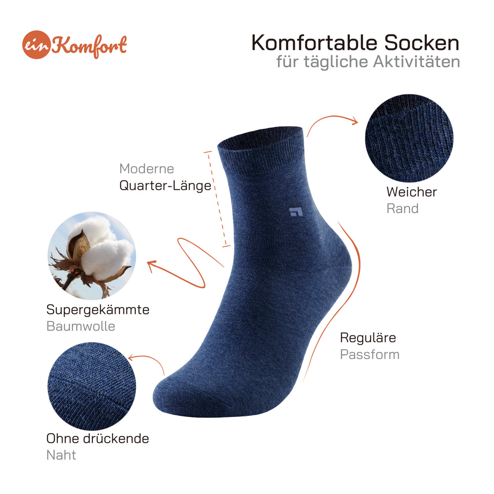 EINSIEBTEL EINKOMFORT Quarter Socken – Passform und Komfortdetails