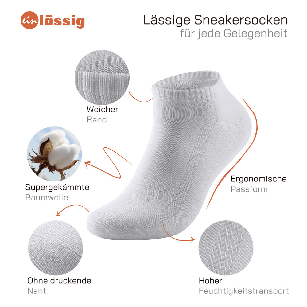 EINSIEBTEL EINLÄSSIG Sneaker Socken – Passform und Materialeigenschaften