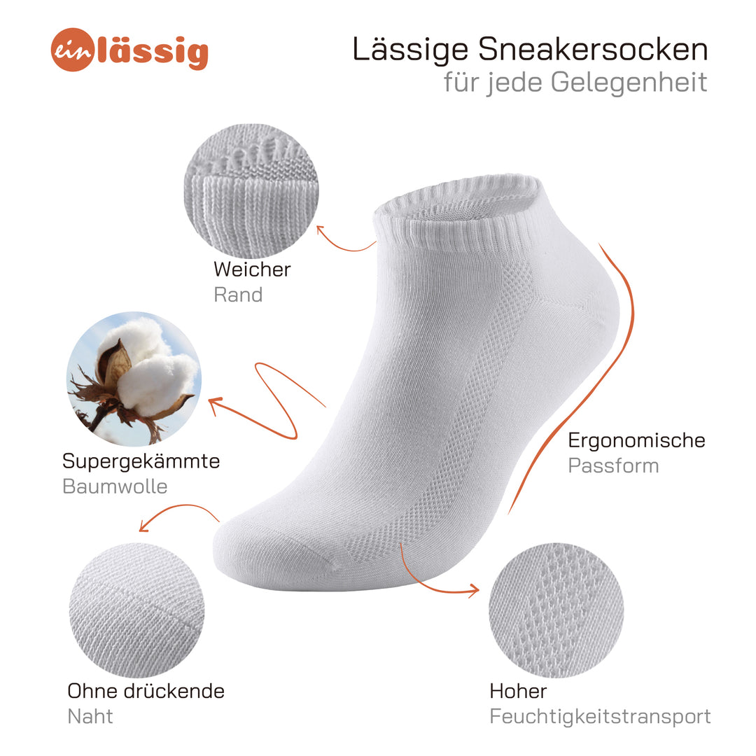 EINSIEBTEL EINLÄSSIG Sneaker Socken – Passform und Materialeigenschaften
