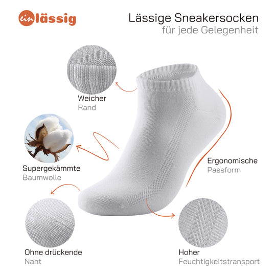 EINSIEBTEL EINLÄSSIG Sneaker Socken – Passform und Materialeigenschaften