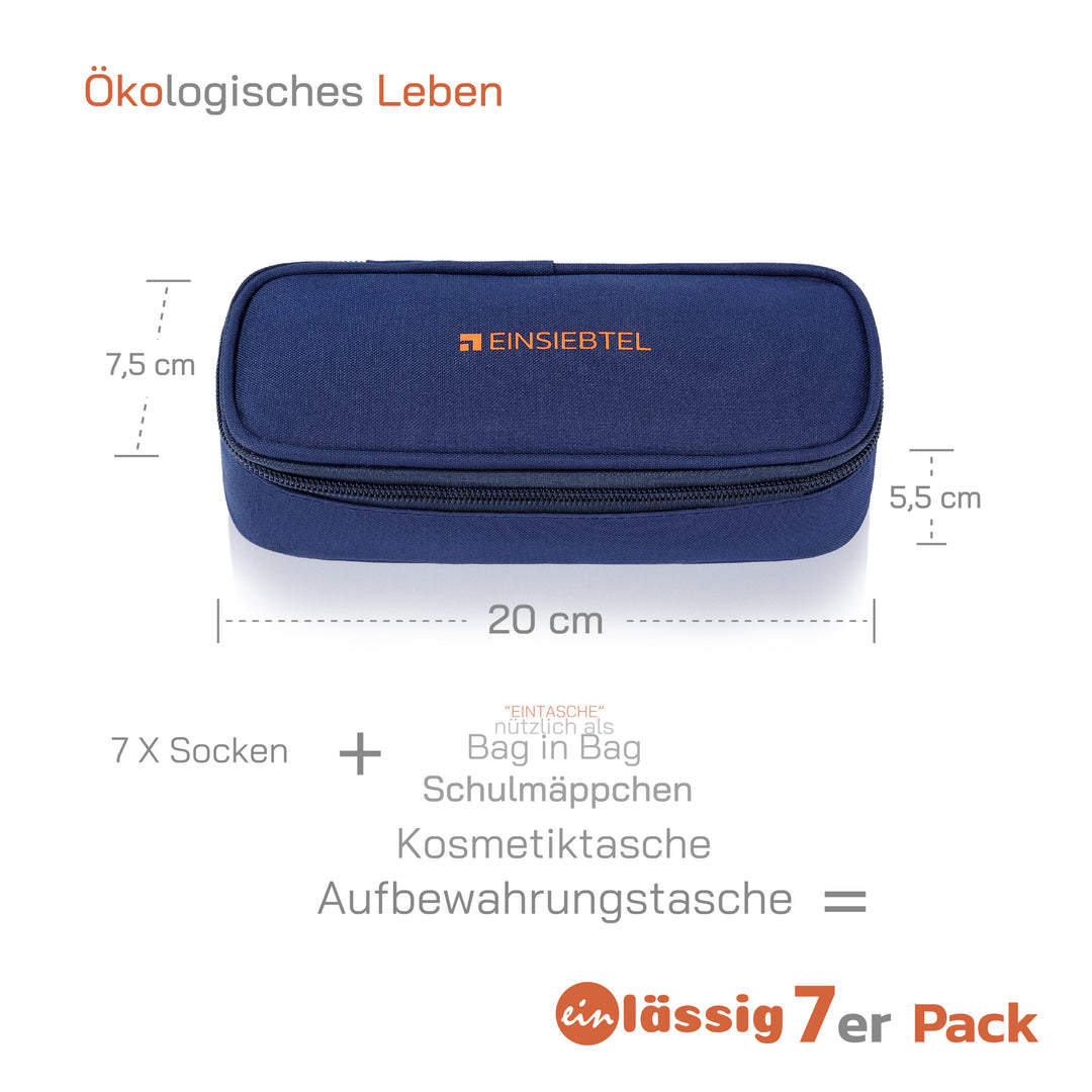 EINSIEBTEL EINLÄSSIG 7er Pack mit wiederverwendbarer Aufbewahrungstasche