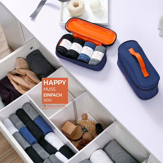 EINSIEBTEL Aufbewahrungstasche für Socken zu Hause und unterwegs