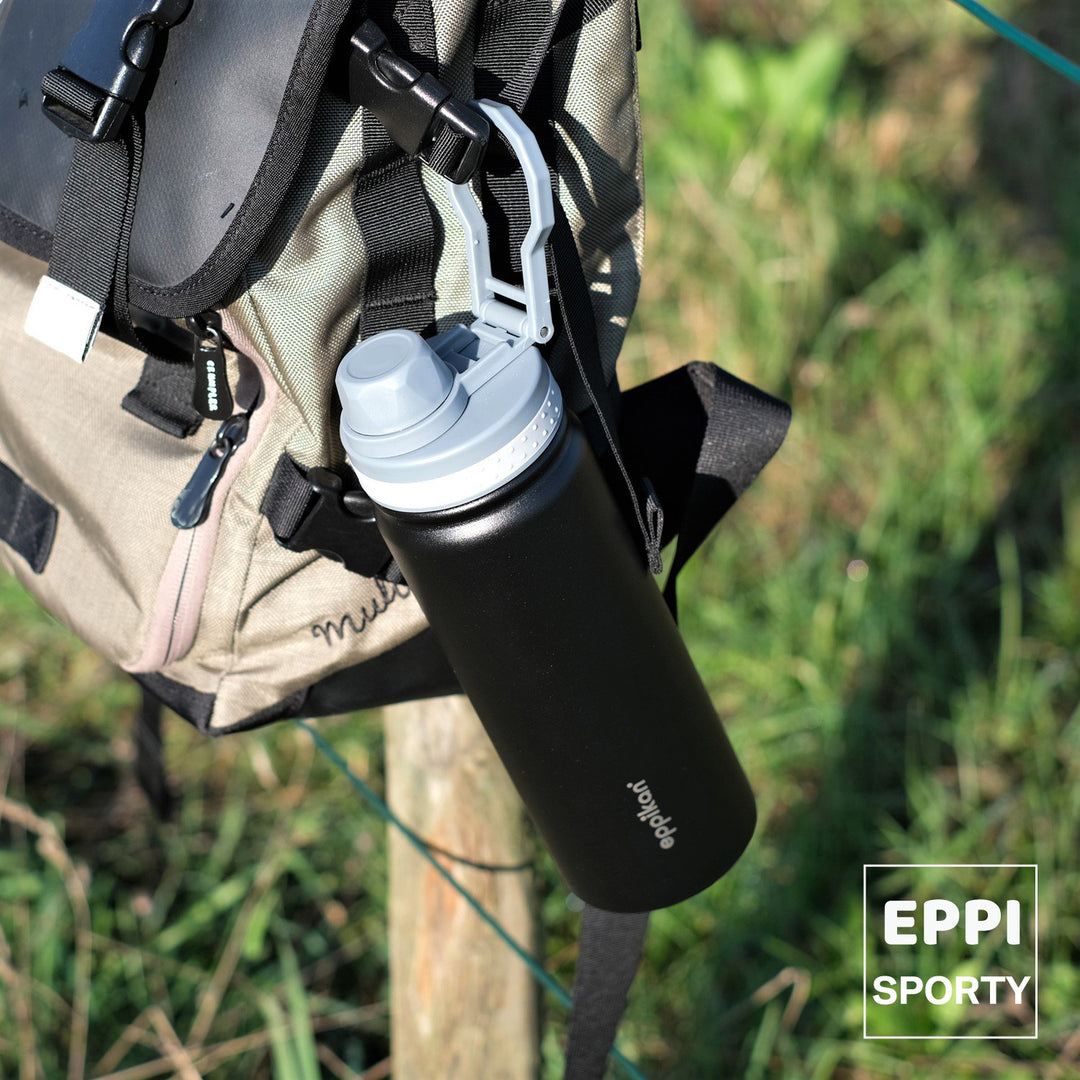 EPPIKAN eppiSporty Thermosflasche am Rucksack unterwegs